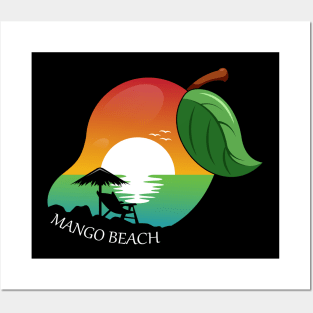 Vintage Sunset Mango Beach Posters and Art